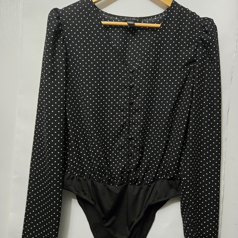 Chic Black and White Bodysuit Top
